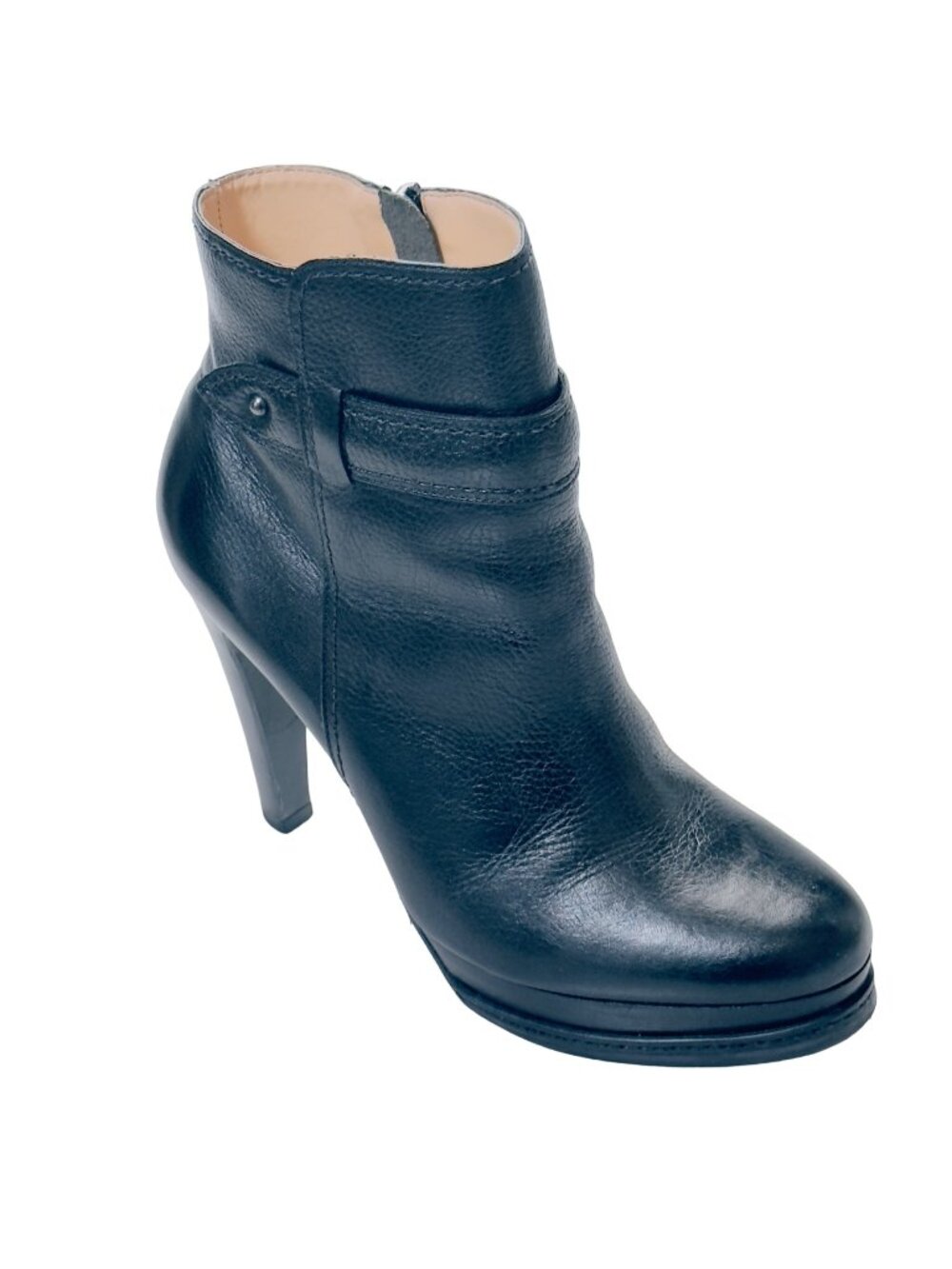 TALBOTS Women's Shoes Black Leather Heels Platform Ankle Boots Size 7B